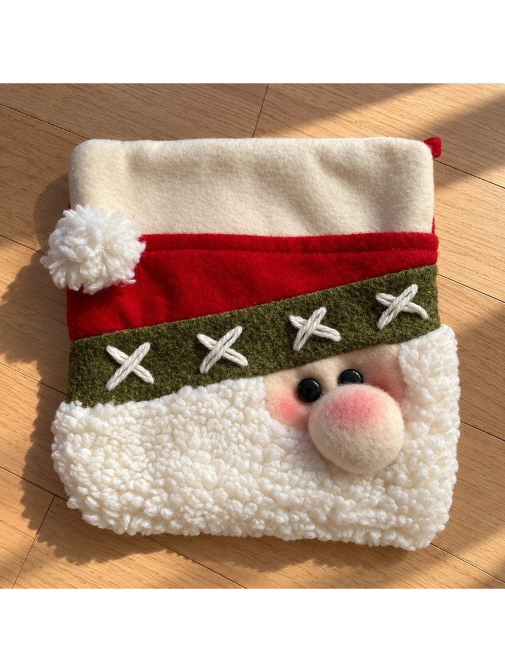 Vintage Santa Claus Christmas Pot Holder Plush Face Holiday Kitchen Decor
